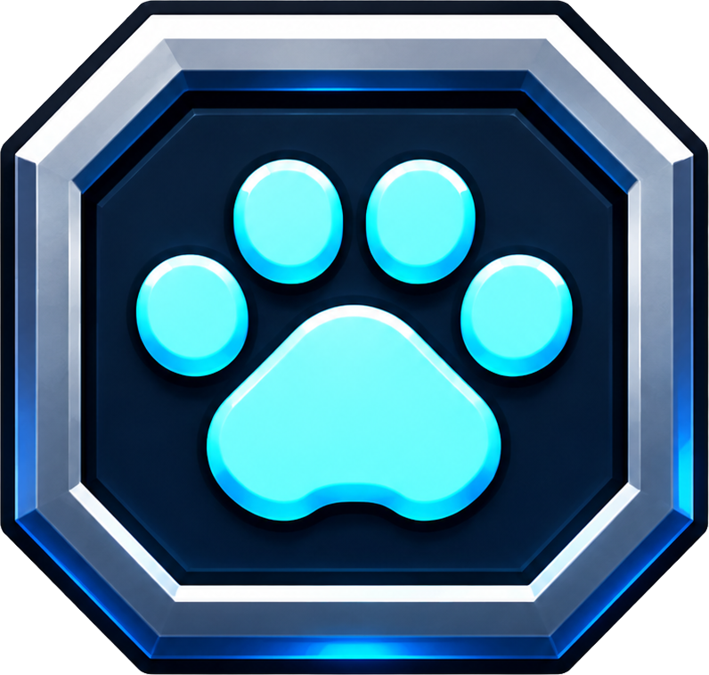 OpenPets glowing paw badge logo